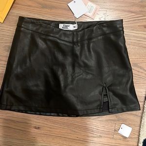 Tiger Mist leather skirt with shorts attached